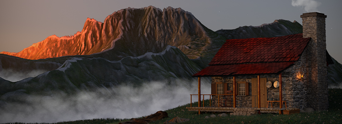 Hütte in den Bergen